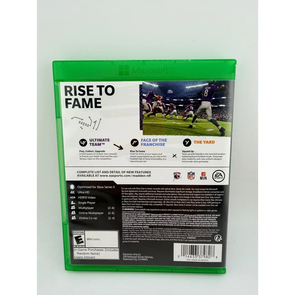 Madden NFL 21 Xbox One Xbox Series X EA Sports Football‎ Game Disc 4K HDR